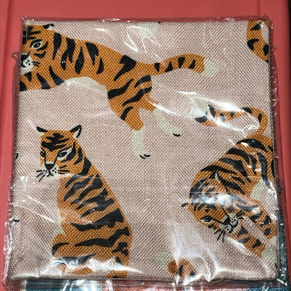 Tiger Pillow Cover | Pink / Orange Jungle Decor NWT